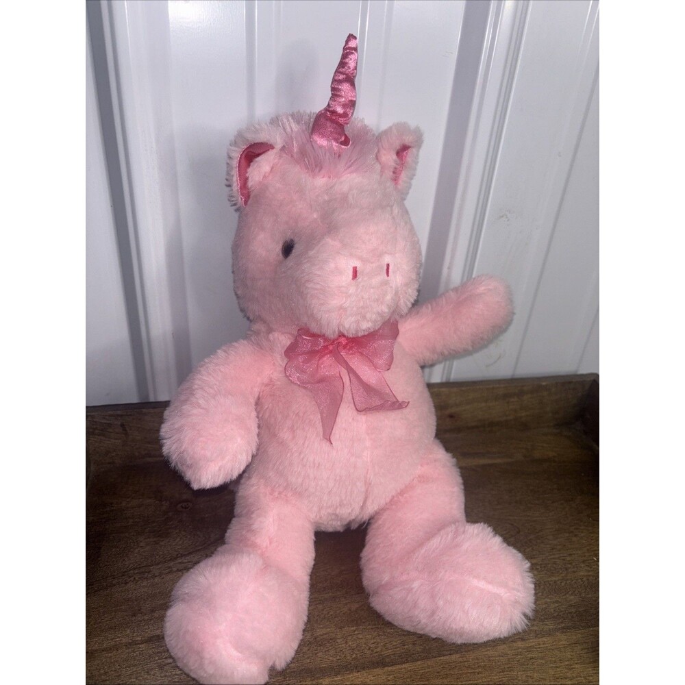 Unicorn Pink Dan Dee Plush Stuffed Animal 15.5" Collector's Choice Sitting 2019